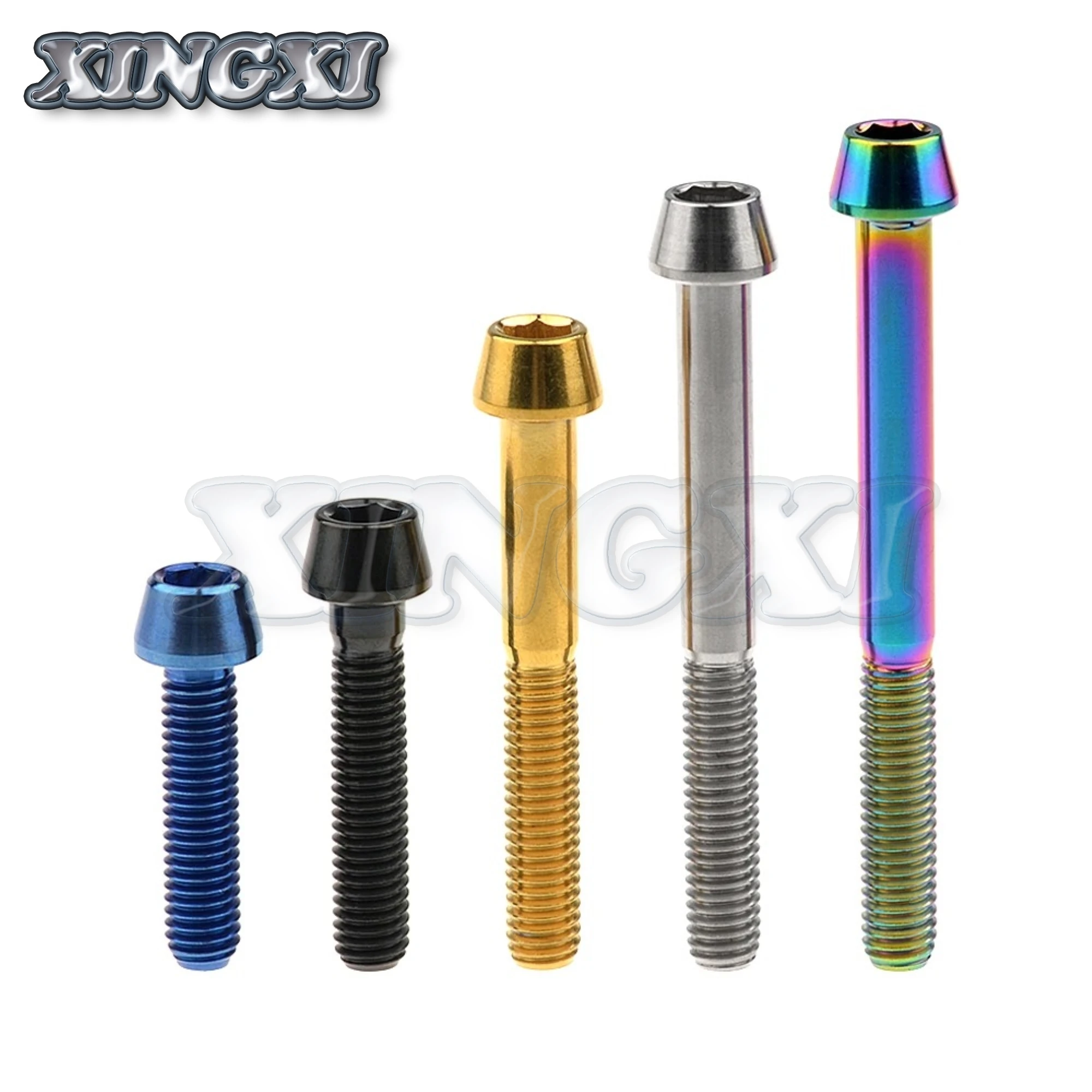 Xingxi-Boulon en titane Ti, vis à tête conique, tige de dégager de vélo, pièces de vélo GR5, M5x9, 16mm, 18mm, 20mm, 25mm, 30mm, 35mm, 40mm, 45mm, 50mm, 55mm, 60mm