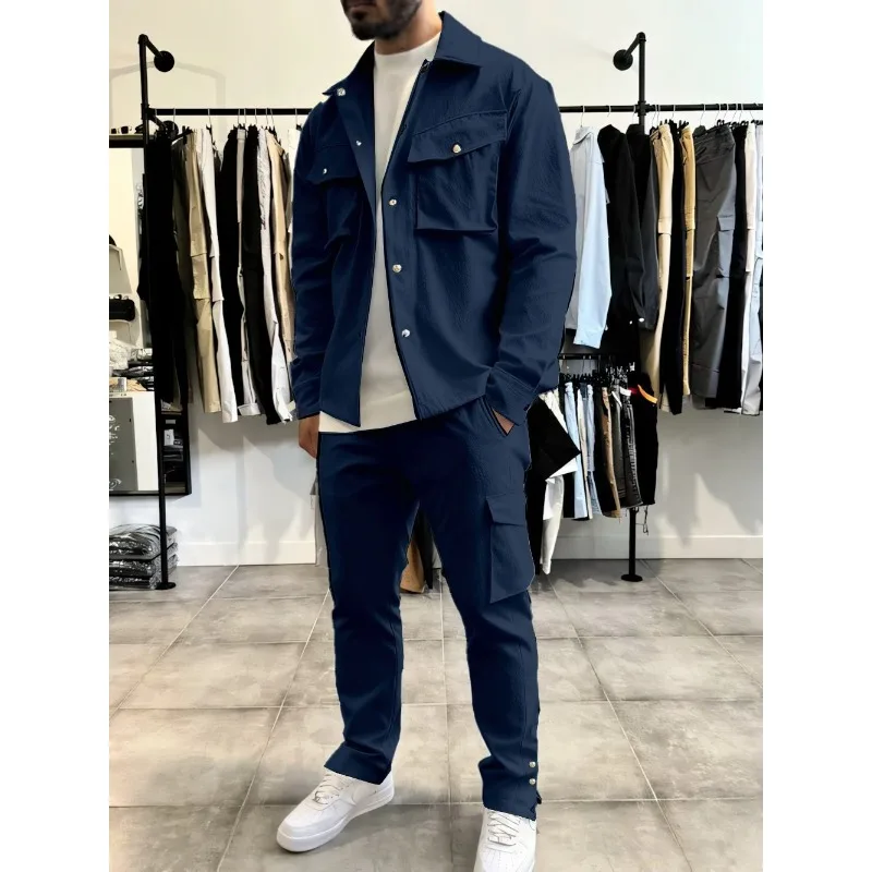 

Куртка с длинными рукавами и несколькими карманами, пальто, брюки, костюм, модная мужская повседневная рабочая одежда
