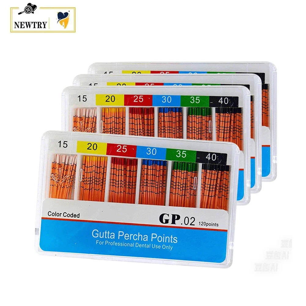 5 Boxes Dental Gutta Percha Points GP 02/04/06/F Root Canal Endodontics Fiber Tips Therapy Filling Material Graduated Cone Poles