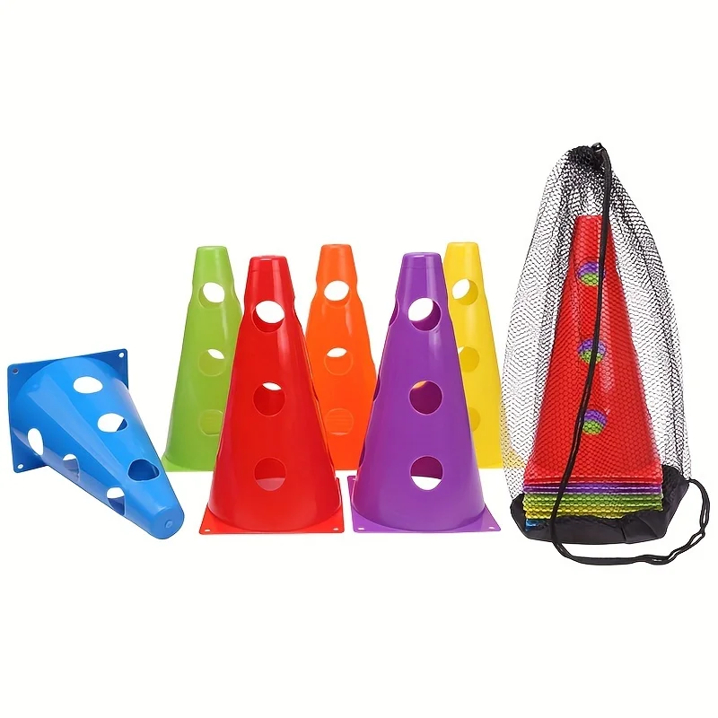 

Bulk Pack 12/18/24/30/36pcs 23cm Diameter Cones with Holes Football Speed Agility Training Equipment Obstacle Cones for Soccer T