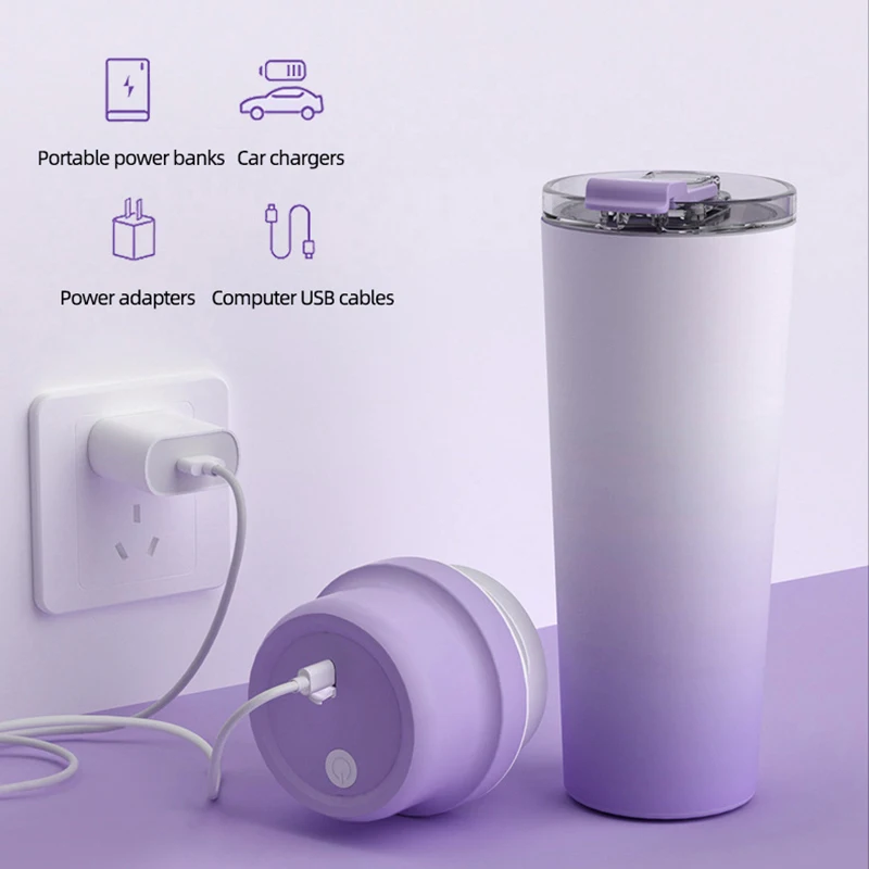 650ML Portable Juicer Fresh Fruit Mixer 20 Blades USB Rechargeable Multifunctional Juicer Ice Crusher Smoothie Blender For Home