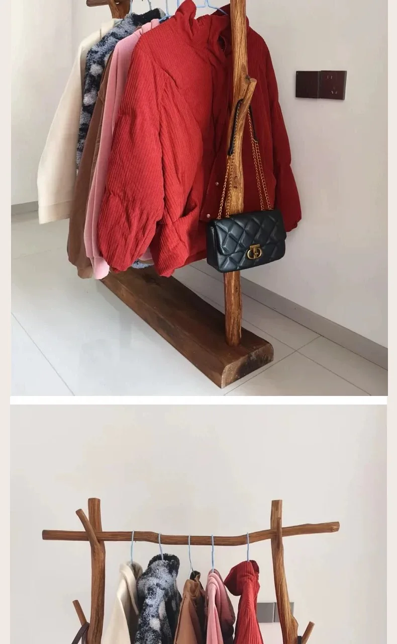 Wood Boutique Clothes Racks Drying Display Stylish Japandi Design Clothes Rack Hotel Modern Colgadores De Ropa Room Furniture