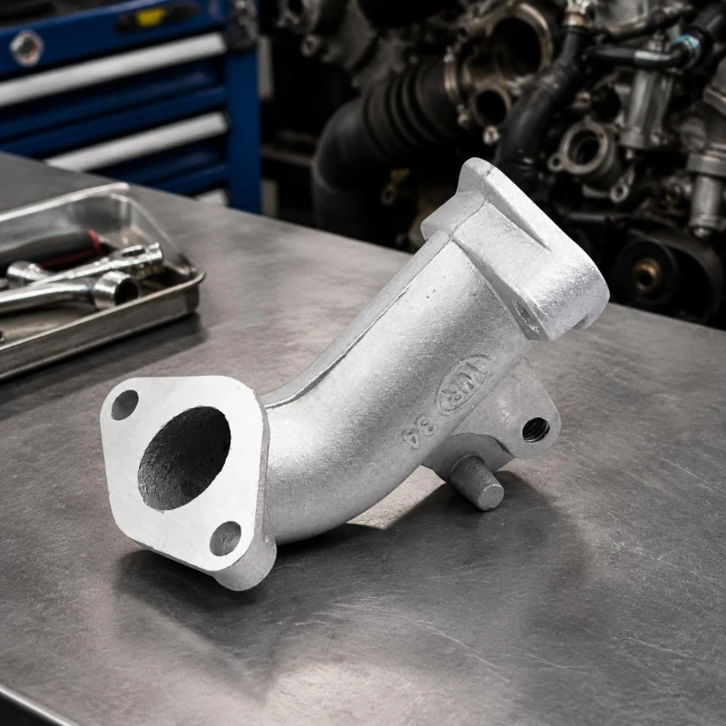 22mm Motorcycle Carburetor Manifold for C50 C70 C90 AA01, Angled Replacement Connection with End Flanges