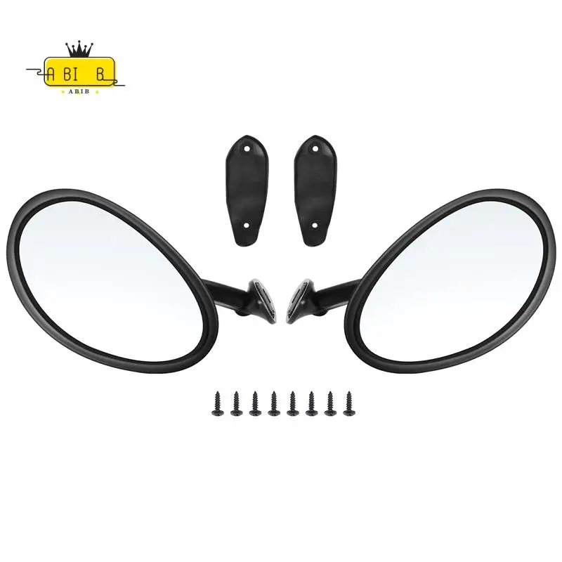 

ABIB -California Style Left & Right Car Classic Retro Door Wing Side Mirror Rearview Vintage Matte Universal Black