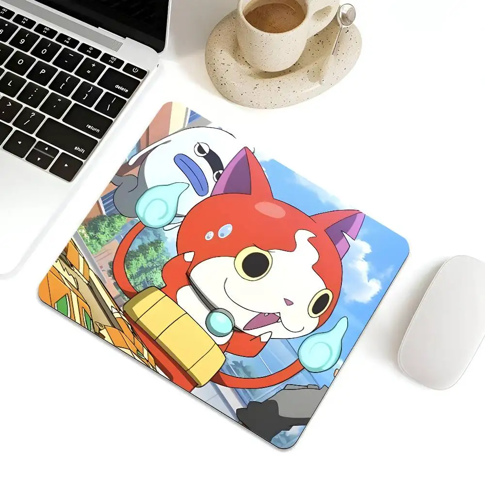Jibanyan Mousepad Small LockEdge Mouse Pad For Gamers Computer Desk Pad Rectangular Anti-slip Rubber