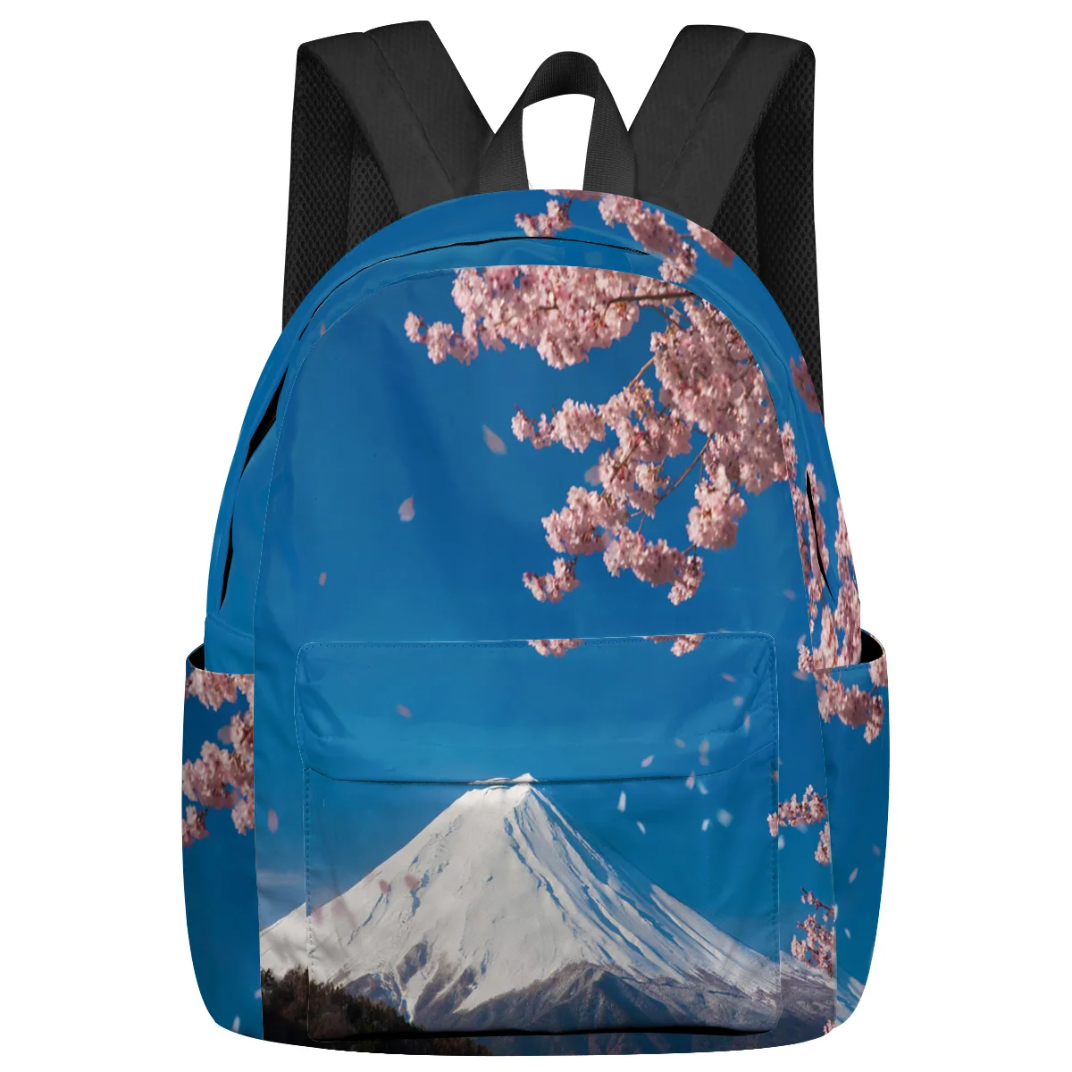 Mount Fuji Cherry Blossom Tree Student School Bags Laptop Custom Backpack For Men Women Female Travel Mochila