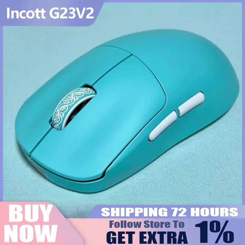 

Беспроводная Bluetooth-мышь Incott G23V2, легкая трехрежимная PAW3395, 8K, киберспортивная игра, профессиональная компьютерная офисная эргономичная мышь 2,4G