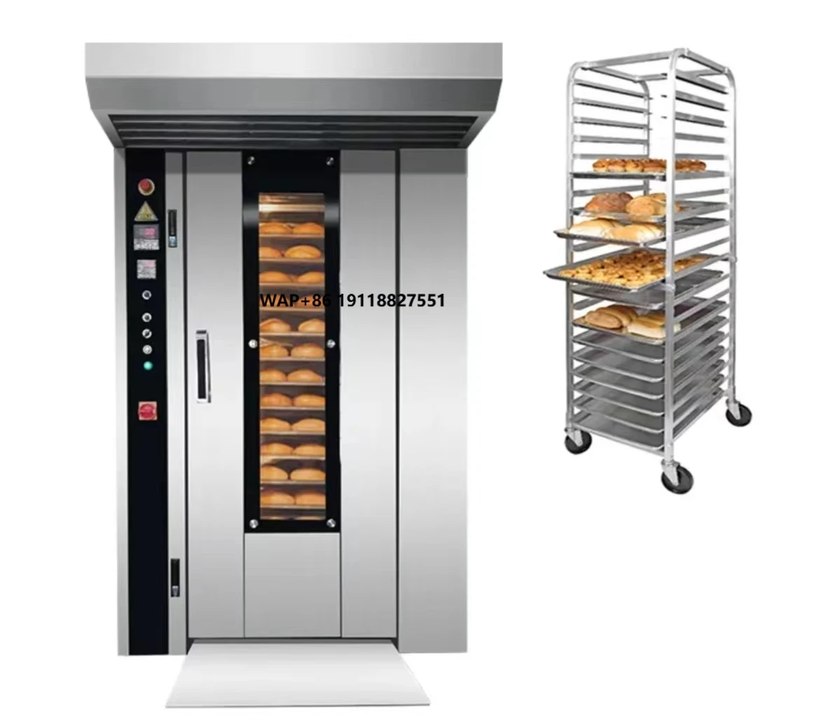 Low Price  Electric Rotary   Natural  Bake Bread Gas Rotary Oven for Bakery