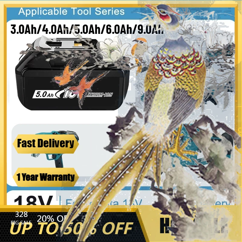 【Szybka dostawa】Akumulator 18V 3.0Ah/4.0Ah/5.0Ah/6.0Ah/9.0Ah do elektronarzędzi Makita BL1830 BL1860