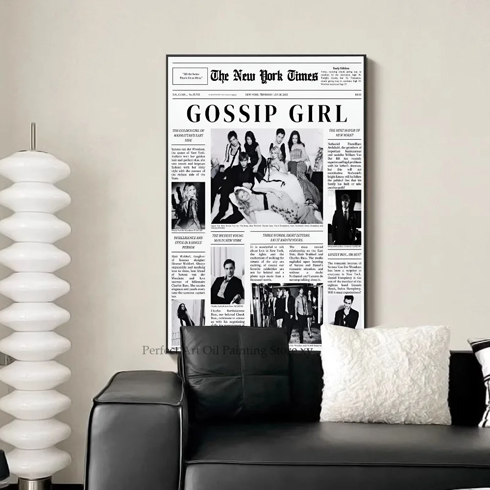 1PC Trendy New York Newspaper Poster Paper Print Home Living Room Bedroom Entrance Bar Restaurant Cafe Art