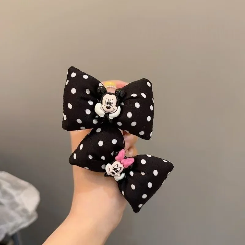 

Новая резинка для волос Disney с Микки Маусом и Минни Маус, милая резинка для волос с бантом в горошек, модный аксессуар для волос для девочек, для высокого хвоста, подарок для студентов