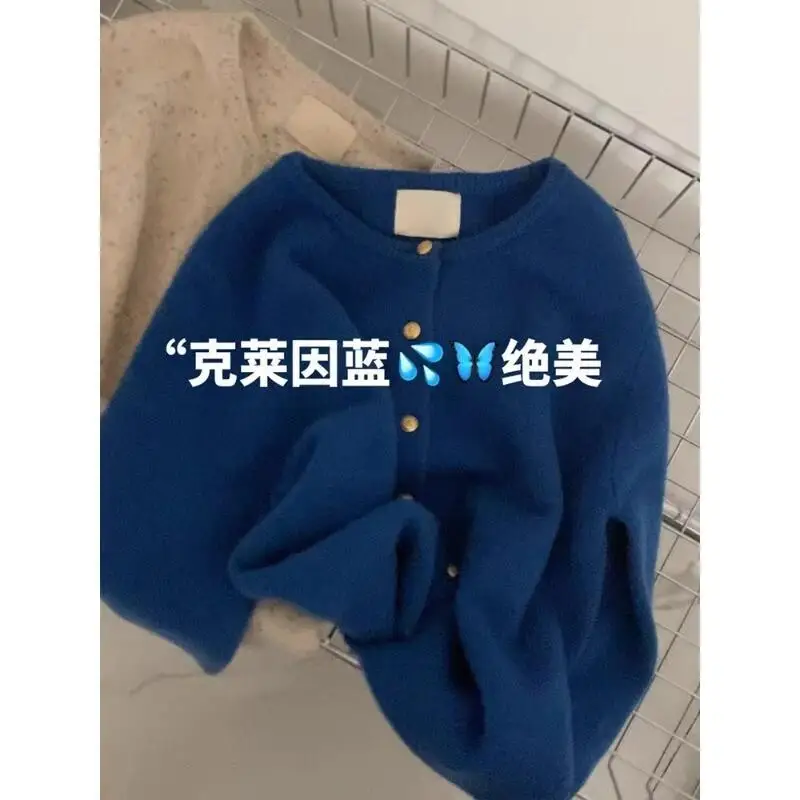 Kardigan rajutan musim semi musim gugur gaya Korea jaket sweter gaya lembut atasan wanita jaket rajutan kelas atas sangat cantik