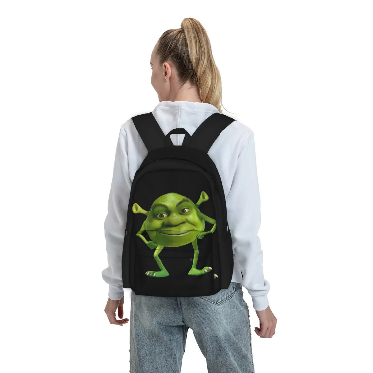 Mochilas escolares de grande capacidade para crianças, Mochilas Shrek para meninos e meninas, Mochila para laptop dos desenhos animados, Bolsa de ombro