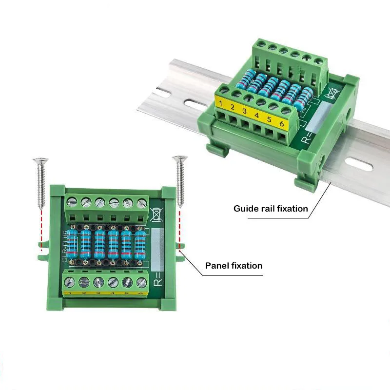 Multi-channel multi-path plug-in current-limiting resistor terminal block with PLC output series resistance value 2K, power 1W,