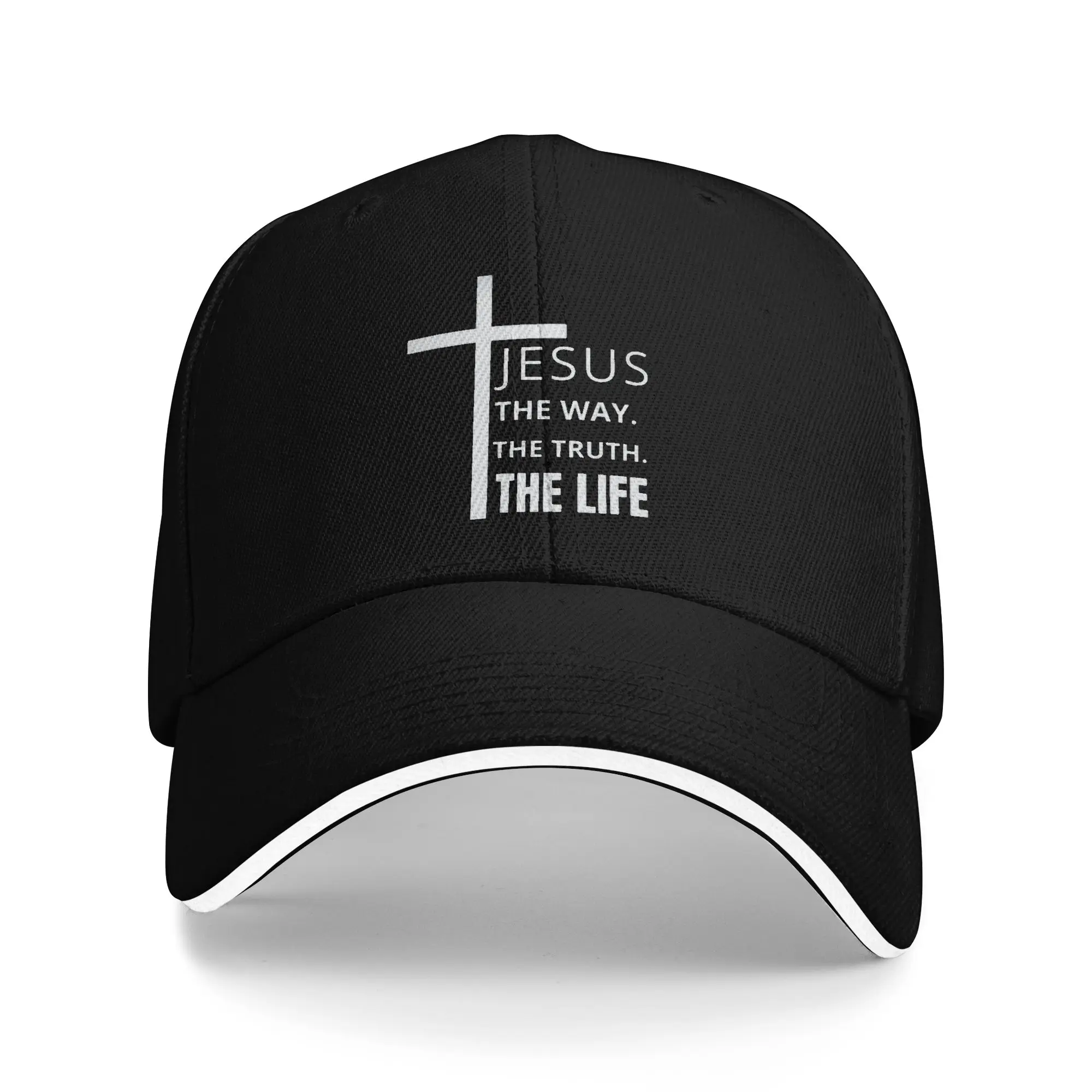 8 Styles Casquettes de baseball unisexe pour hommes et femmes, incluant casquettes snapback et chapeaux de soleil pour piscine, avec motifs Croix, Jésus, la vérité, la voie, la vie, et adaptées au camping