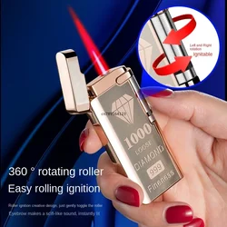 2024 New Personality Roller Touch Sensor Windproof Lighter Mini Butane Gas Lighter Unusual Metal Cigarette Lighter Men's Gadget