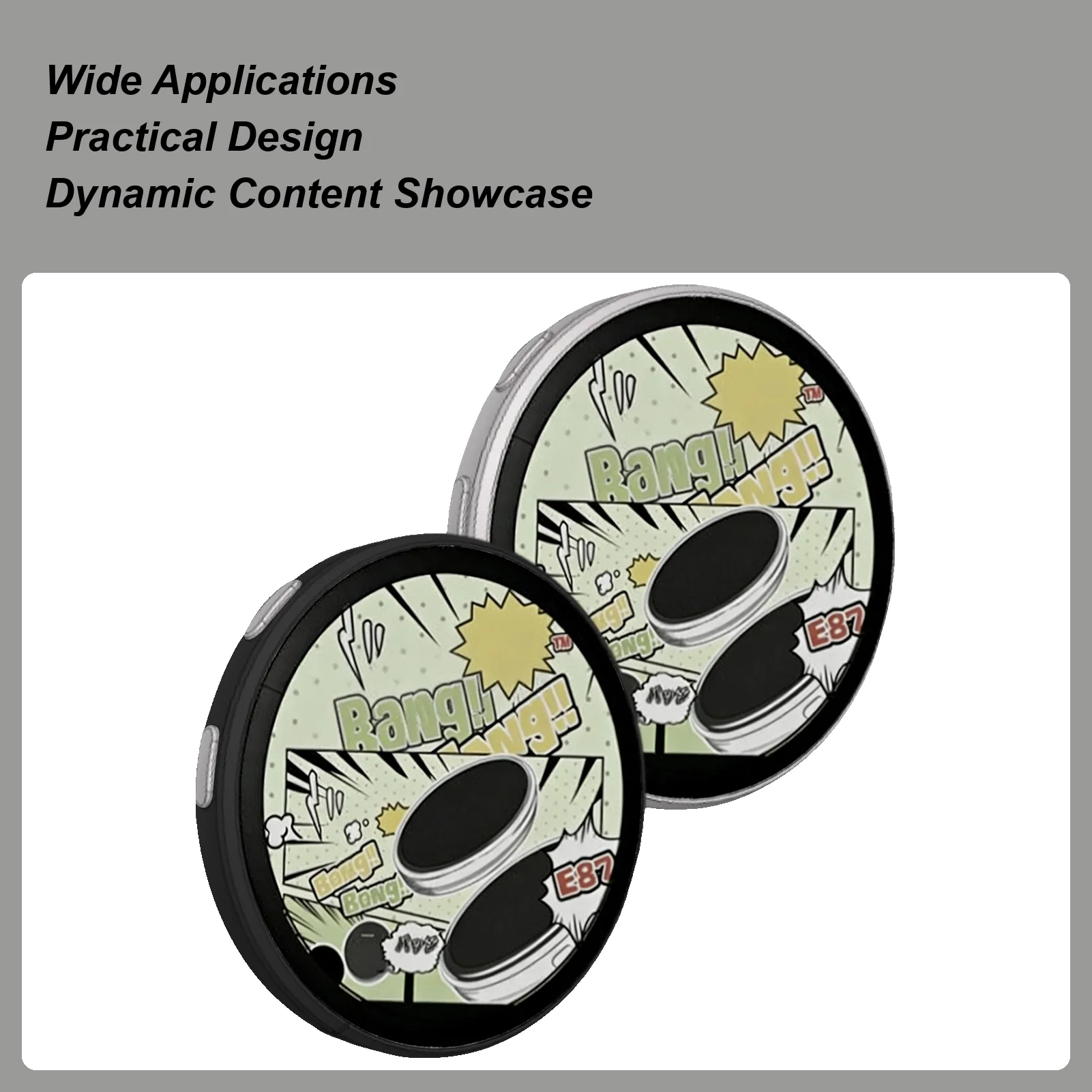 

1,7-дюймовый умный цифровой значок-электронная карточка в стиле аниме, магнитный, с сенсорным экраном, для отображения фото, декоративный, динамический электронный значок