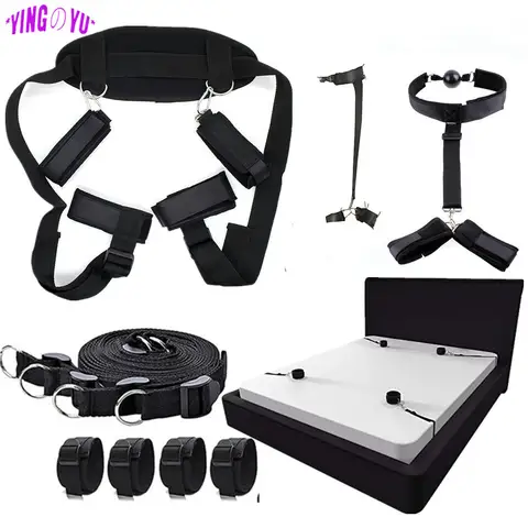 Adults Games BDSM Bondage Gear Set Handcuffs Ankle Cuff Restraints Erotic Products Sex Toys For Woman Couples Sex Furniture Shop