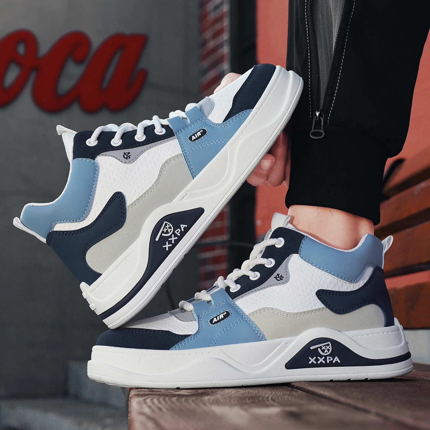 

Мужская обувь - новинка 202, осенне-зимний стиль, модная, универсальная, повседневная, модная, простая, нескользящая, парусиновая обувь с высоким берцем