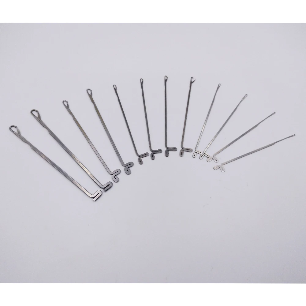 12PCS Crochet Threading Machine Beading Needle DIY Handmade Jewelry Knitting Carpet Wig Hook Tongue Needle Tool