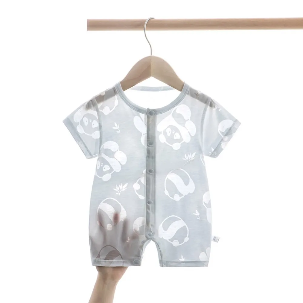 2026 Summer New Baby Clothes, Thin Pure Cotton Breathable Men's Baby Home Clothes, Cute Cartoon Pattern Baby Girl Jumpsuit