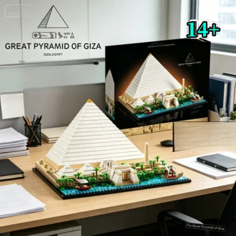 Bandai Innovative 21058 Landmark Architecture Pyramid Building Blocks Premium-Sammlermodell, kompatibel mit LEGO-Steinen