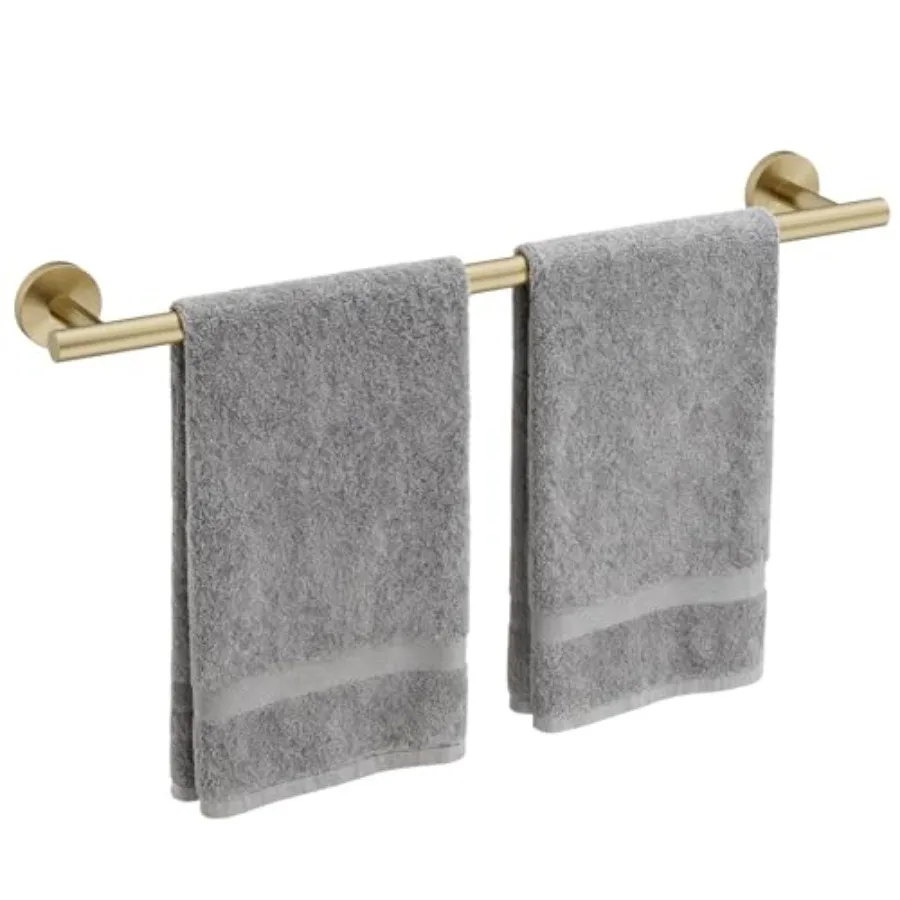 Brushed Gold Towel Bar, 24 Inch Bathroom Towel Rack Total Length 26-Inch,Towel Holder Wall Mounted, Thicken SUS304 Stainless St