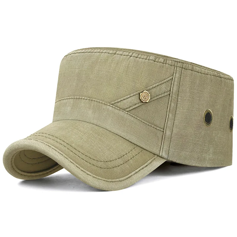 New Autumn Retro Vintage Distressed Washable Cotton Military Hats Flat Caps Men's Cap Camping Fishing Hat gorras 모자 кепка