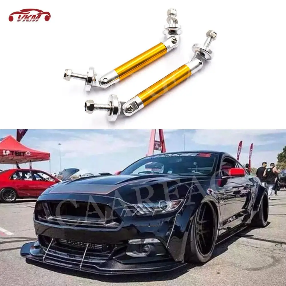 2PCS 75mm Universal Adjustable Car Accessorise Racing Front Rear Bumper Lip Splitter Rod Strut Tie Bar Support Kit Aluminum