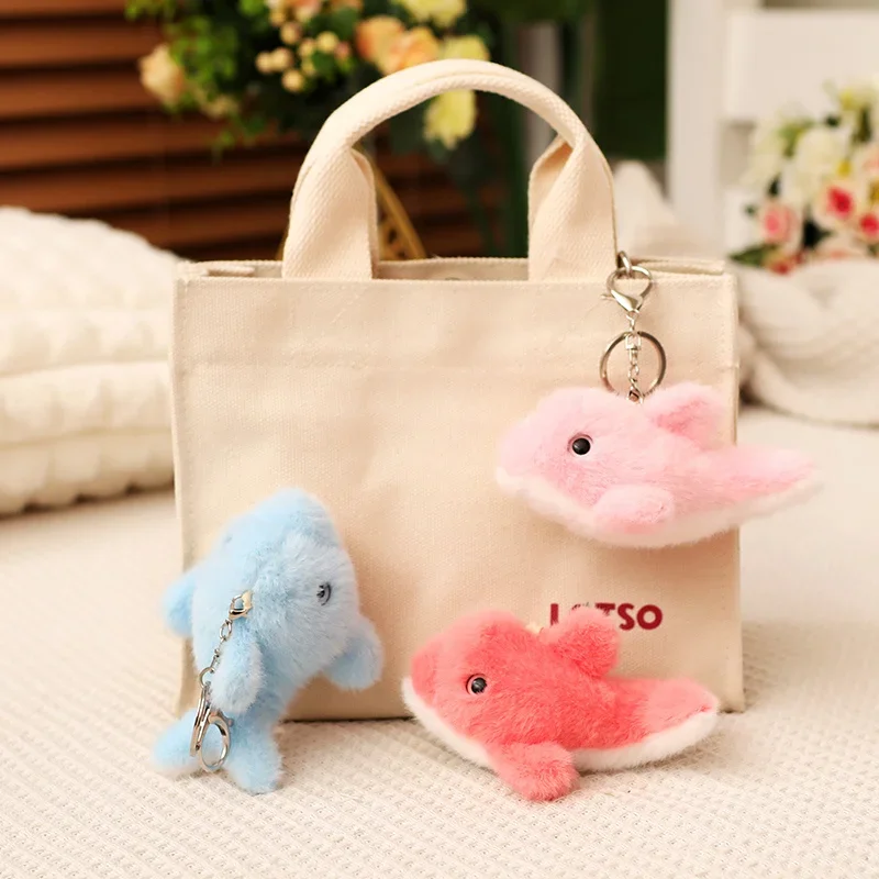 12/23CM Cute 3 Colors Dolphin Doll Cuddly Plush Toys Sea Fish Pillow Birthday Gift Keychain Pendant Bracelet Decor Accessories