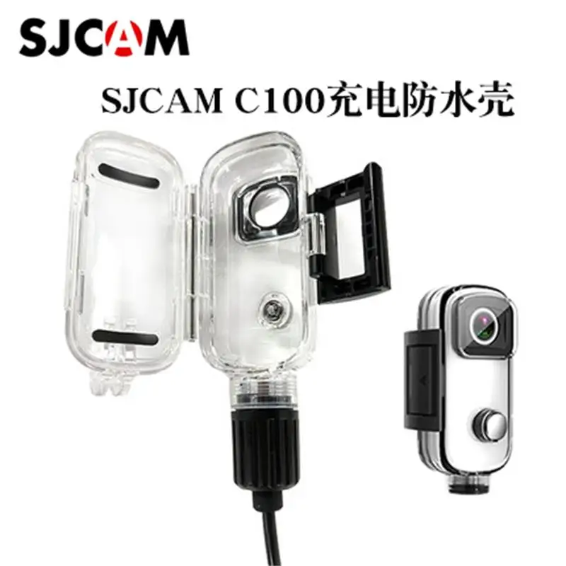 Cámara de acción SJCAM, funda impermeable, cargador/caja de carga, Cable USB para SJCAM C100/Plus, marco protector Ultra antivibración