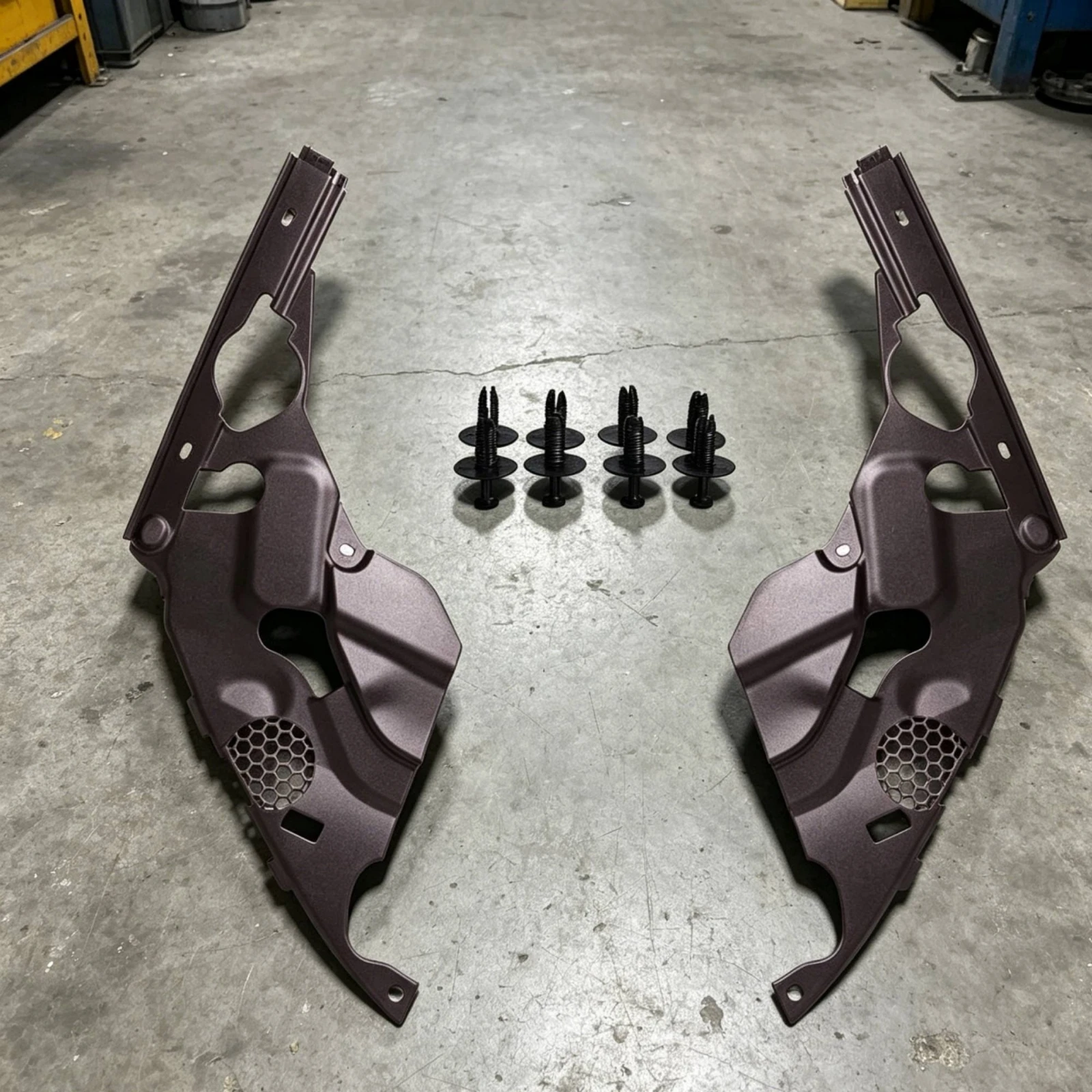 

Vented Headlight Cover Plate Honeycomb Vent Snap-on Headlight Cover Plate Vehicle Accessory Black for Engine Bay