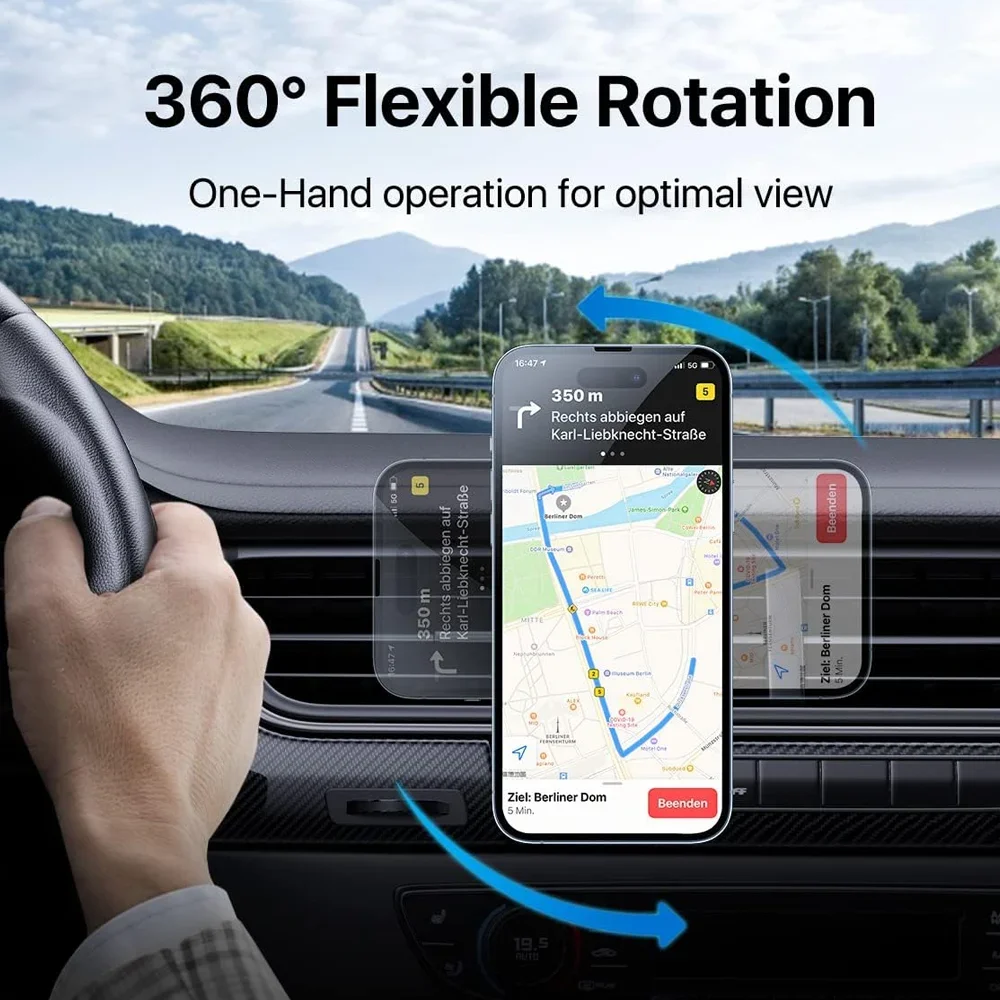 30W Fast Charging Magnetic Car Wireless Charger, LED Light Phone Mount Holder for iPhone 12, 13, 14, 15,16,17, Pro Max
