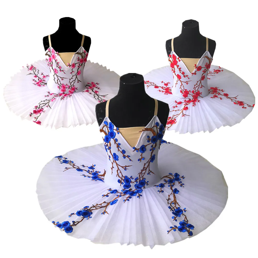 

THEEPER Embroidered Ballet Tutu Dress, High Quality Pancake Tutu, Swan Lake Ballerina Costume Stage Performance Dance Wear