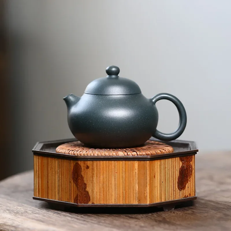 

140ml Chinese Tradition Yixing Purple Clay Teapot Handmade Tea Pot Raw Ore Dark Green Mud Kettle Zisha Tea Set Household Teaware