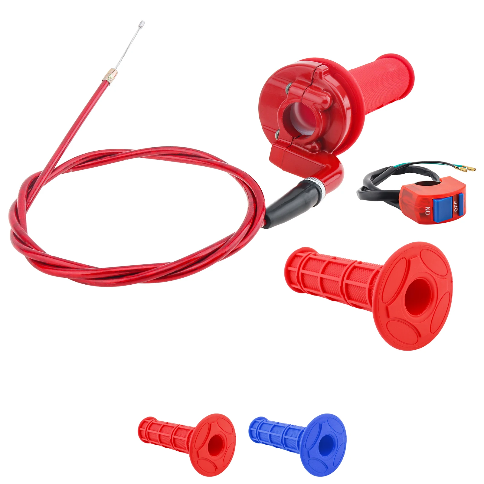 

22mm Twist Throttle Accelerator Handle Grips Cable Kit Fit for Baja Predator Coleman Coolster Apollo SSR 50cc 110cc 150cc 250cc