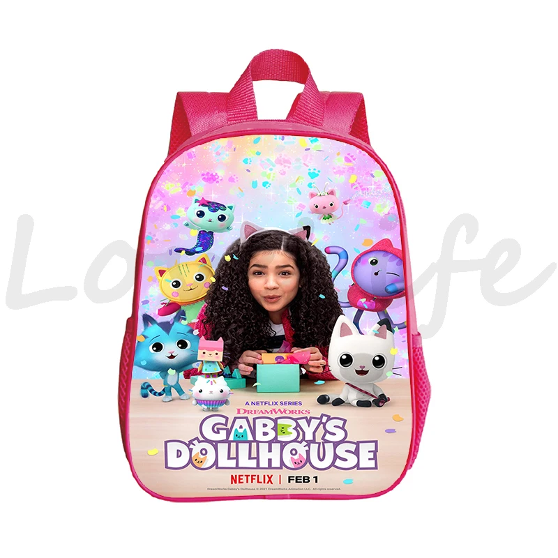 Cartoon Gabby\'s Dollhouse Backpack Schoolbag Toddler Kindergarten Bag Children Anime Backpacks Kids Mini Bookbag Kawaii Rusksack