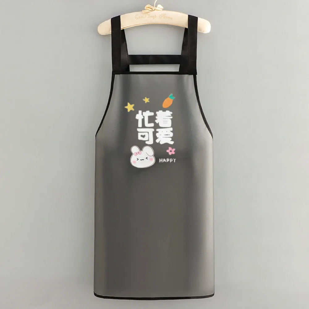 Solid Color TPU Kitchen Apron Sleeveless Oil Resistant Waterproof Bibs Baking Accessories Cleaner Wipeable Oilproof Aprons