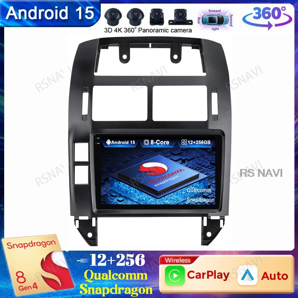 

Android 15 Car Radio For Volkswagen VW Polo MK4 6Q 9N 9N3 2004-2009 Multimedia Head Unit Stereo Qualcomm Viedo Player GPS BT DSP