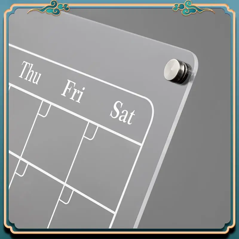 (Новинка)-2 шт., прозрачный акриловый магнитный 16X12 дюймов для холодильника, прозрачная доска, холодильник для сухого стирания для многоразового планировщика с маркерами для сухого стирания