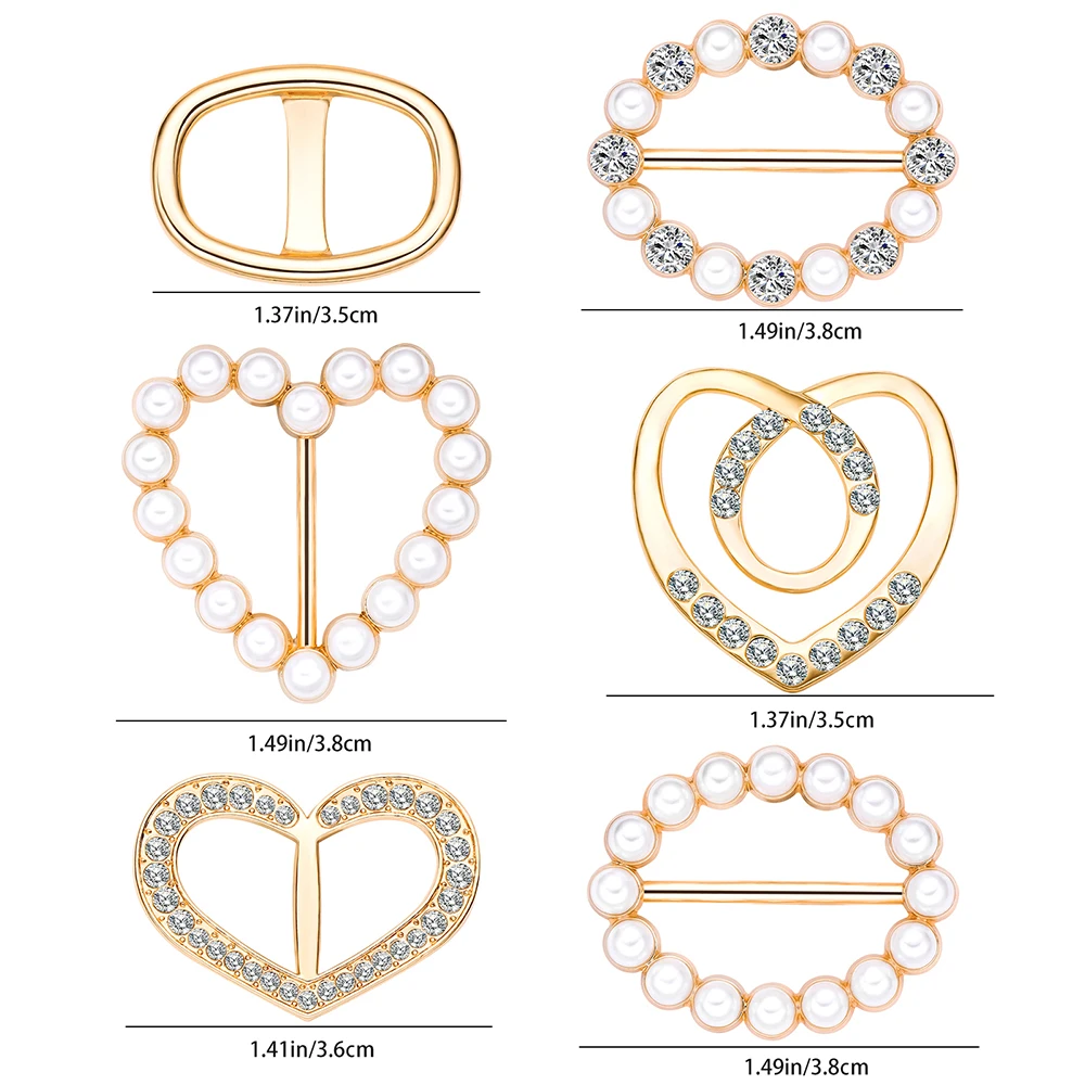 6pcs /set Brooch Fashion Scarf Buckle Set Multi-purpose Clothing Accessories Office Ladies Women T-shirt Brooch Pin