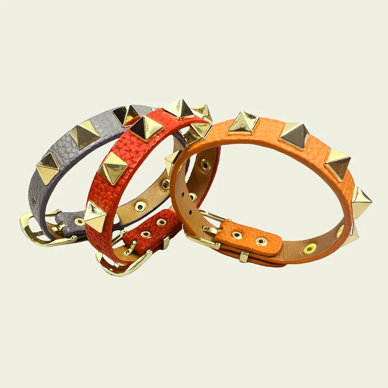 High Quality Punk Rivet Style Bangle Neutral Jewelry 9 Colors Adjustable Size Single Circle PU Leather Bracelet For Men Women