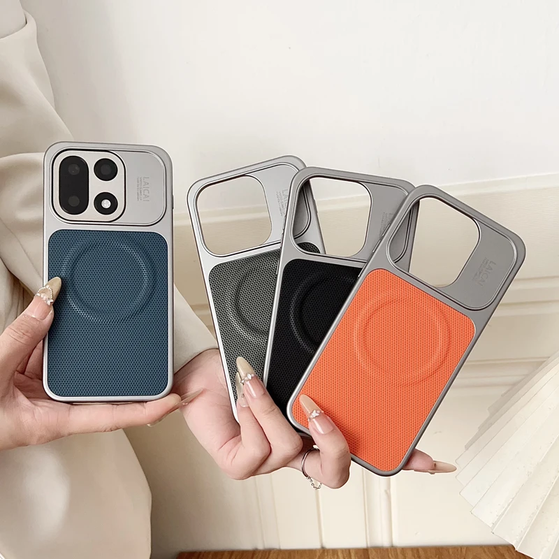 For OnePlus 15 Case Magnetic Hard Triangle Pattern PU Leather +Hard PC Ultra-thin Protective Cover For One Plus 15