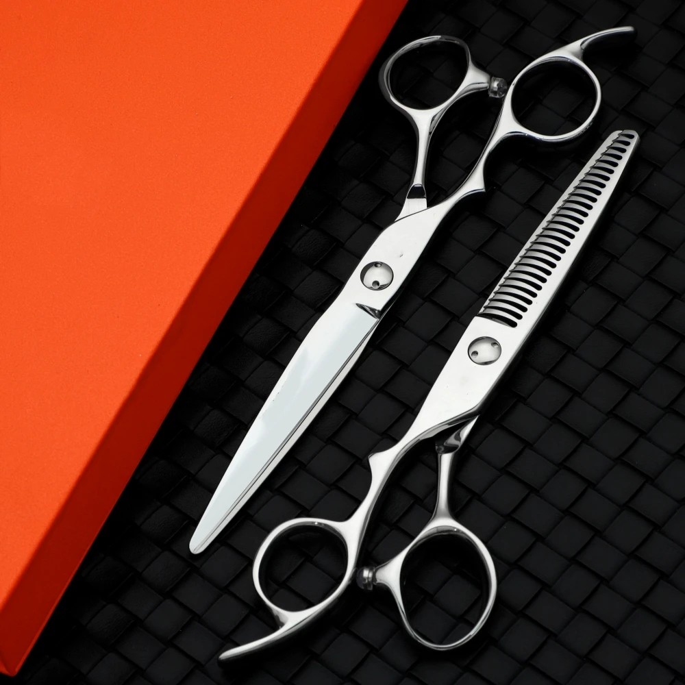 Left-Handed Professional Barber Scissors Set ，Japan 440C steel， Haircutting tool for left-handed people 6-6.5-6.8inch