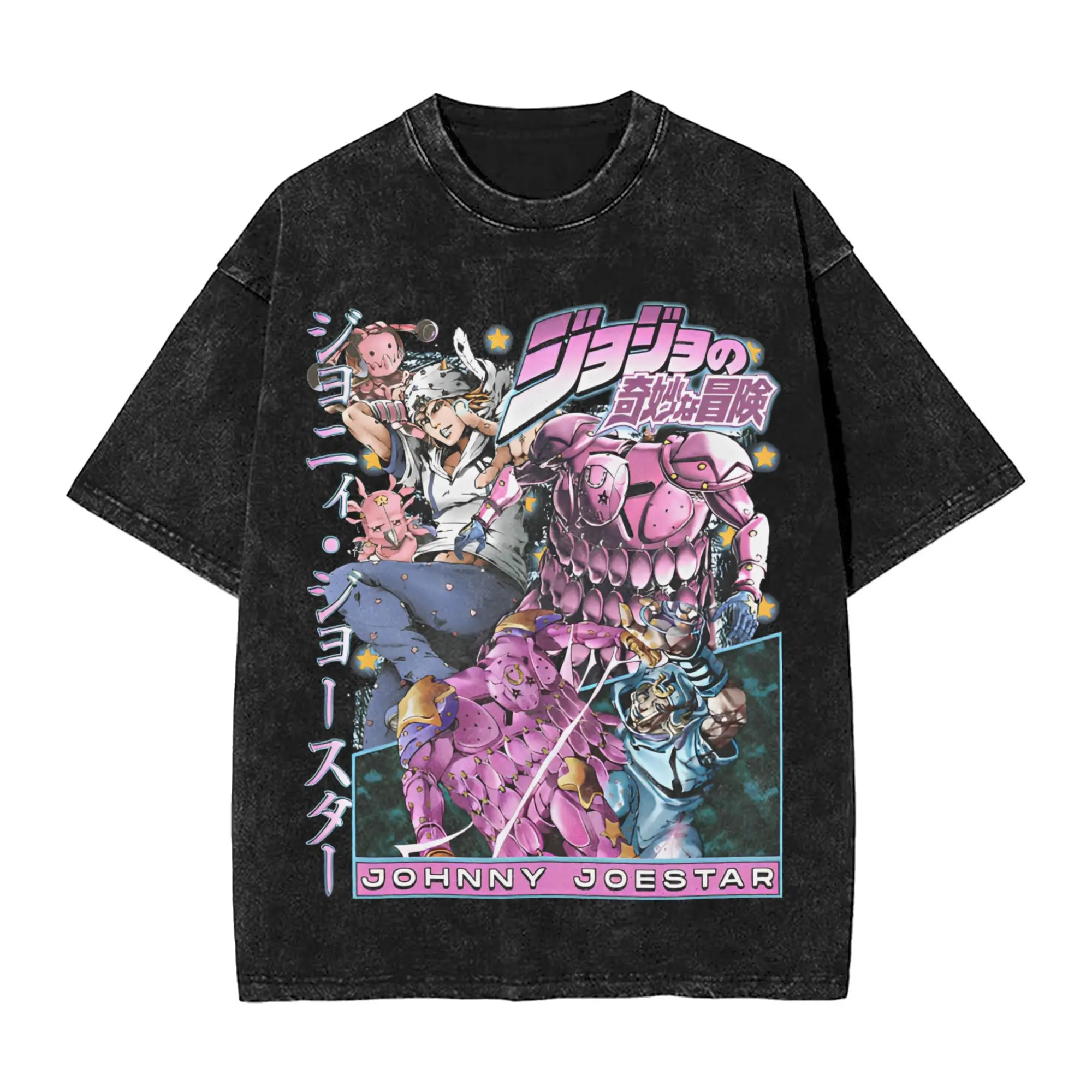 

JOJO Bizarre Adventure Gyro Zeppeli T Shirt Men Vintage Washed Oversized Tees Anime Graphic T-shirts Streetwear Cotton Tops Men