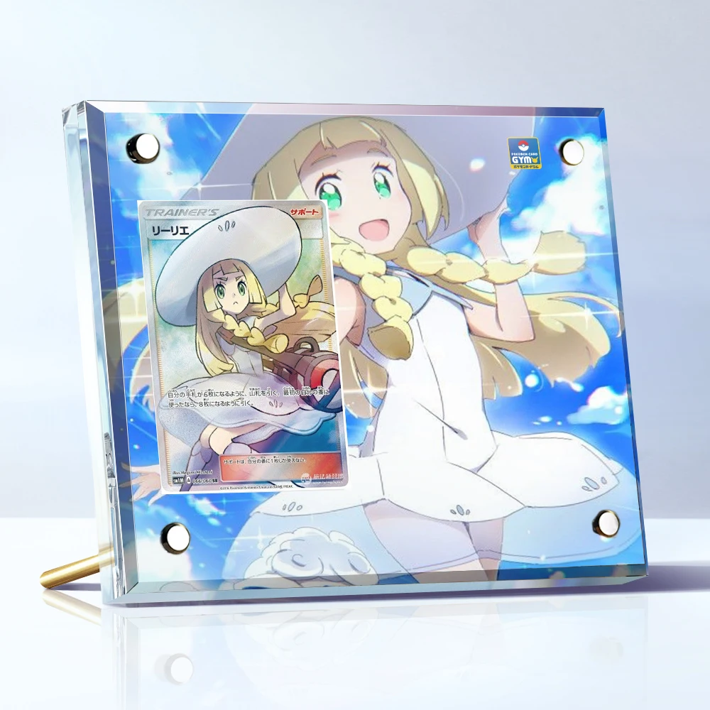 Diy PTCG CardDisplay Stand Charizard Trainer Lillie Marnie Cynthia Acrylic Display Stand Anime Game Collection Gift Toys