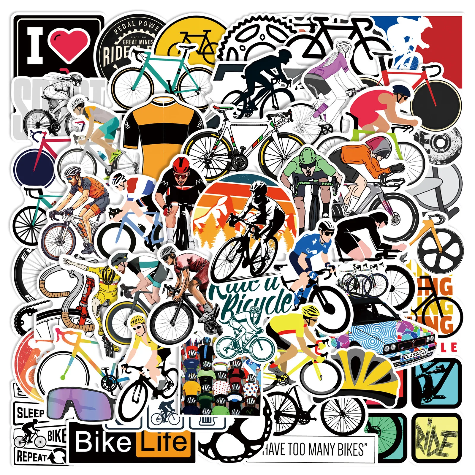 50 pçs legal mountain bike adesivos ao ar livre mtb bicicleta diy adesivos scrapbooking telefone bagagem skate decalques à prova dwaterproof água