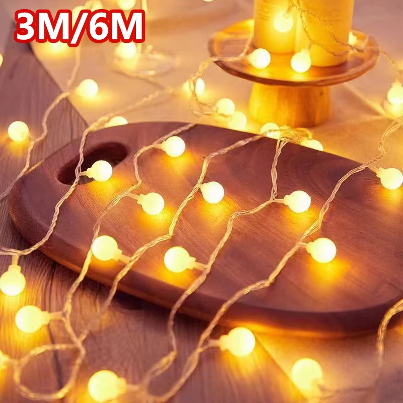 

2M 5M 10M Balls LED Fairy String Lights Battery USB Operated Wedding Holiday Christmas Outdoor Room Garland Decoration