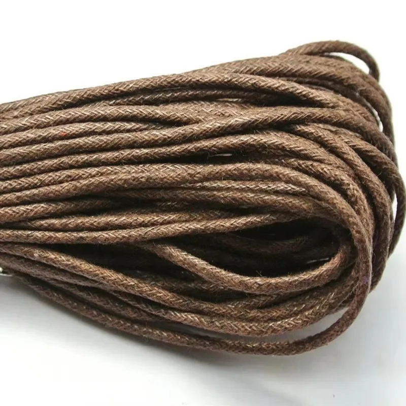 30 Meters Brown Waxed Cotton Beading Cord Thread Line 2mm Jewelry String