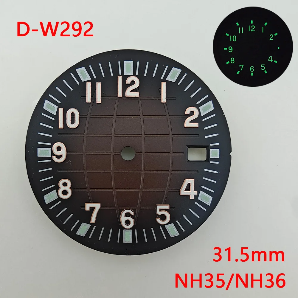 Esfera NH35 de 31,5mm, accesorio de reloj con gradiente, logotipo personalizado, adecuado para movimiento NH35